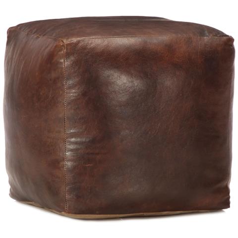 Pouf Marrone Scuro 40x40x40 Cm In Vera Pelle Di Capra - Foto 1