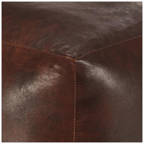 Pouf Marrone Scuro 40x40x40 Cm In Vera Pelle Di Capra - Foto 4