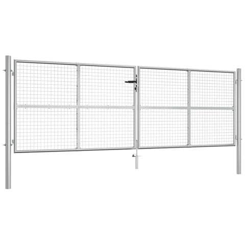 Cancello Per Giardino In Acciaio Zincato 415x175cm Argento - Foto 1