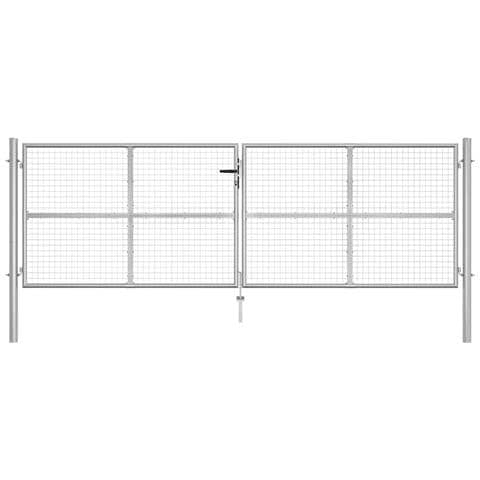Cancello Per Giardino In Acciaio Zincato 415x175cm Argento - Foto 6