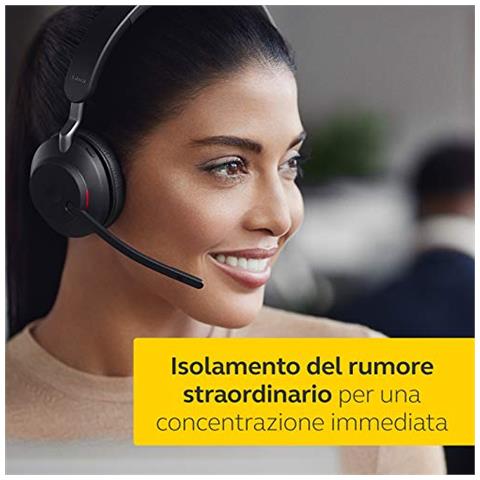 Evolve2 65 Cuffie Wireless Cuffie On Ear Certificate UC, con Funzione Noise Cancelling, Batteria a Lunga Durata, Adattatore Bluetooth USB-A, Nero - Foto 2