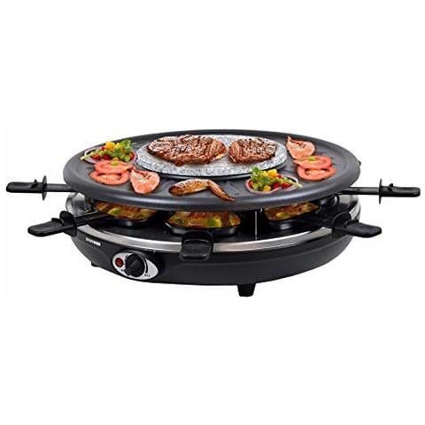 Chef Rac-1350wf waadt 4 In 1 Raclette Grill Fonduta Pietra Calda Per 8 Persone, Design In Acciaio Inox - Foto 3