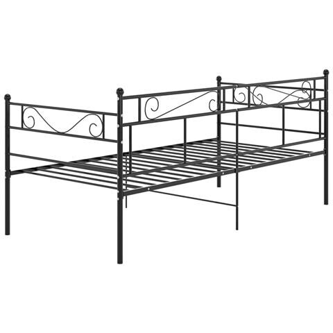 Divano Letto Telaio Nero In Metallo 90x200 Cm - Foto 2