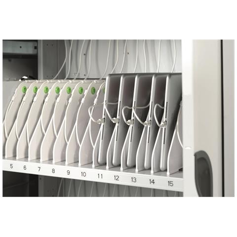 Paraproject Trolley I32 - Carrello (sincronizzazione E Ricarica) Per 32 Tablet / 1 Notebook - Con Serratura - Grigio, Bianco - Dimensioni Dello Schermo: Fino A 33,8 Cm (tablet) / Fino A 43,2 Cm (notebook) (fino A 1 - Foto 4