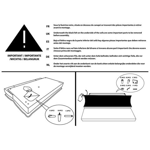 Nora Divano Convertibile Scandinavo 3 Posti In Tessuto Grigio Scuro - Foto 5