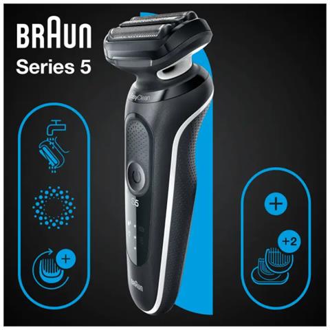Rasoio Ricaricabile Series 5 51-W1600s Wet & Dry Sistema Pulizia EasyClean Tecnologia AutoSense Autonomia fino a 50 Minuti Incluso Rifinitore Corpo Colore Nero / Bianco - Foto 7
