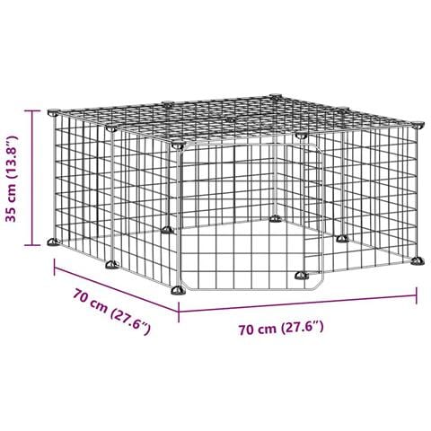 Gabbia Per Animali 12 Pannelli Con Porta Nero 35x35 Cm Acciaio - Foto 2
