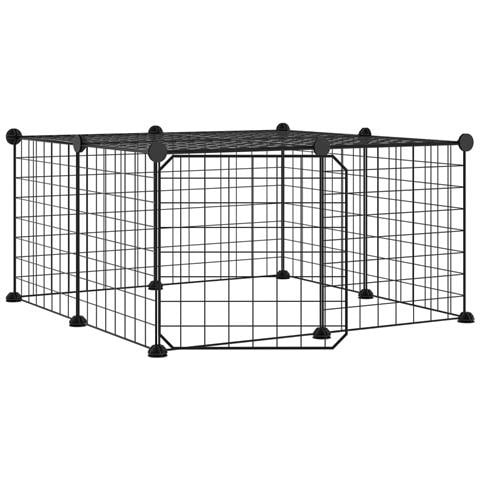 Gabbia Per Animali 12 Pannelli Con Porta Nero 35x35 Cm Acciaio - Foto 1