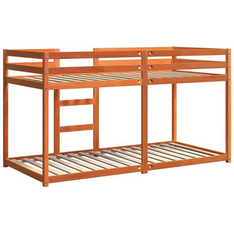 Letto A Castello Marrone Cera 80x200 Cm In Legno Di Pino - Foto 9