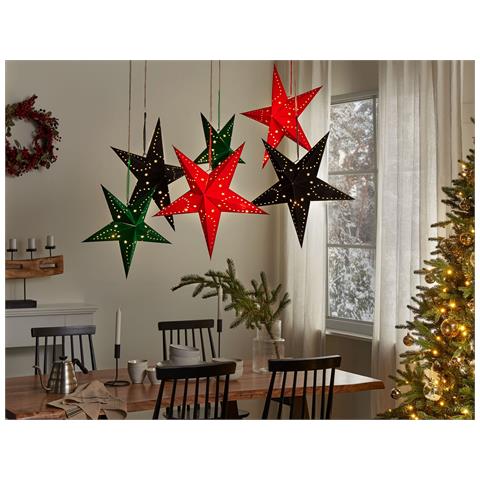 Set Di 2 Stelle Led Carta Rosso 60 Cm Motti - Foto 1