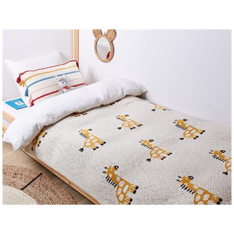 Beliani Morbida Coperta in Cotone Nero con Frange 130 x 160 cm