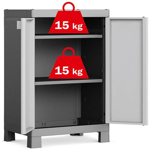 Armadietto Basso Logico Nero E Grigio 97 Cm - Foto 2