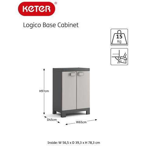 Armadietto Basso Logico Nero E Grigio 97 Cm - Foto 6