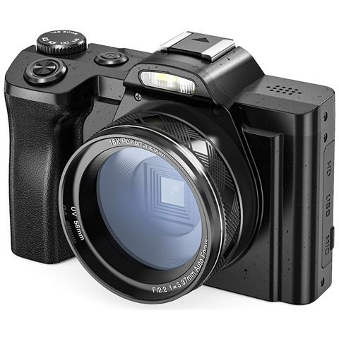 Fotocamera Digitale 5k 48mp Zoom 16x Schermo Da 3,5 Pollici, Autofocus, Anti-shake Black - Foto 2