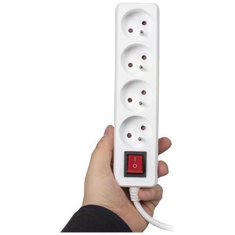 Cavo Di Prolunga 5mb 4gn+0+interruttore 3x1,0mm 10a Ip20 (lb0083-5) Va0307-5 - Foto 2