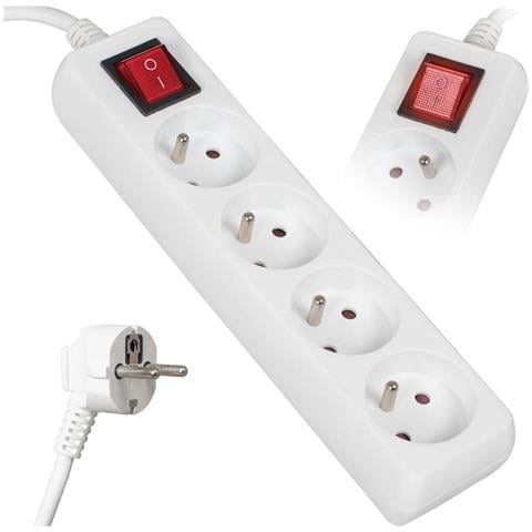 Cavo Di Prolunga 5mb 4gn+0+interruttore 3x1,0mm 10a Ip20 (lb0083-5) Va0307-5 - Foto 1