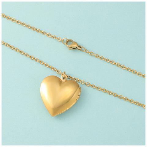 Collana Con Ciondolo A Forma Di Cuore, Collana Con Ciondolo Con Foto In Oro, Catena Da 45 Cm (mp244) Gold - Foto 6