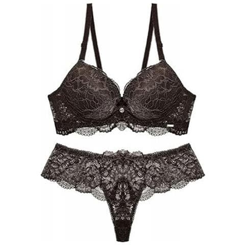 Completo Intimo Femminile In Pizzo Marrone, Taglia 42/95c - Eleganza E Comfort Assicurati - Foto 1