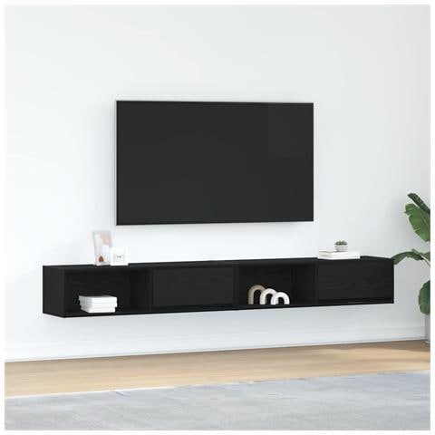 Mobili TV 2 pz Rovere Nero 100x31x25,5 cm in Legno Multistrato - Foto 1
