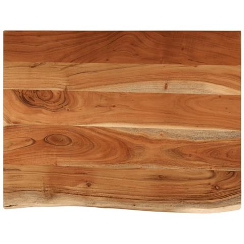 Piano Bagno 80x60x3,8 Cm Rettangolare Legno Massello Di Acacia - Foto 2