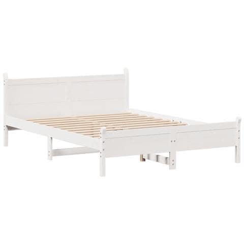 Letto Senza Materasso Bianco 120x200 Cm Legno Massello Di Pino - Foto 3