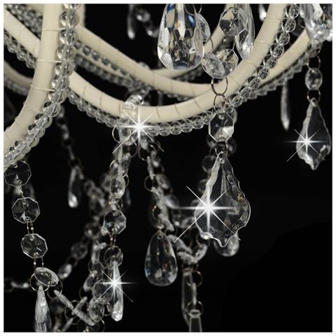 Lusso Casadino - Lampadario Con Perline Bianco 12 Lampadine E14 - Foto 7