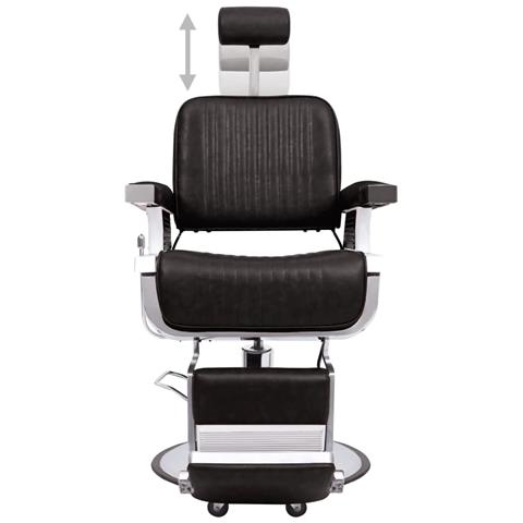 Poltrona Da Barbiere Nera 68x69x116 Cm In Similpelle - Foto 1