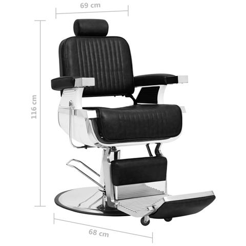 Poltrona Da Barbiere Nera 68x69x116 Cm In Similpelle - Foto 7