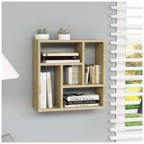 Scaffale Parete Rovere Sonoma 45,1x16x45,1 Cm Legno Multistrato - Foto 6