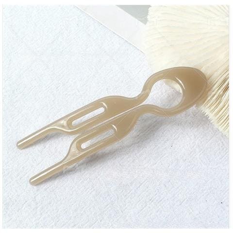 5 Pezzi Pettine Per Capelli A Forma Di U, Forcine Per Capelli Francesi Per Donna Beige - Foto 2