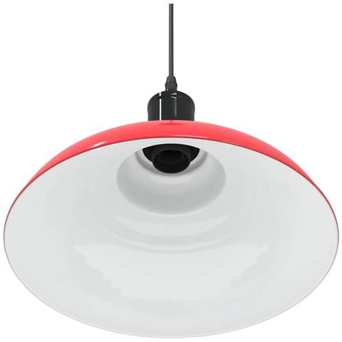 Lampada Sospensione Regolabile E27 Rosso Lucido Ø31 cm Metallo - Foto 9