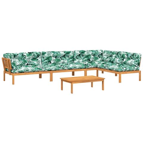 Set Divano Pallet Giardino 5pz con Cuscini Massello Acacia - Foto 1