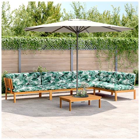 Set Divano Pallet Giardino 5pz con Cuscini Massello Acacia - Foto 2