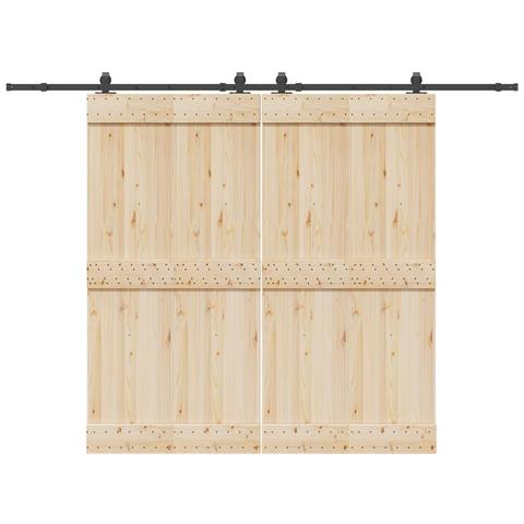 Kit di Binari per Porte Scorrevoli 305 cm Acciaio Nero - Foto 2