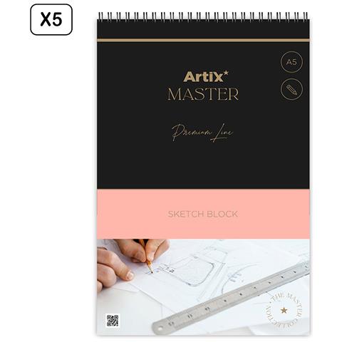Confezione Da 5 Bloc Bocetos Arte Esbozo 90 G/m² A5 60 Fogli - Foto 1