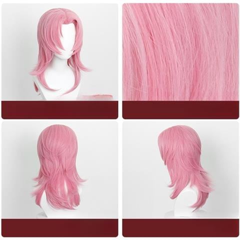 Parrucca Cosplay Rosa: Fibra Ad Alta Temperatura Al 100%, Regolabile Per Giochi Di Ruolo Anime E Feste - Foto 2