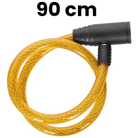 Antifurto A Spirale Da 90 Cm Per Bicicletta Con 2 Chiavi, Giallo - Foto 2