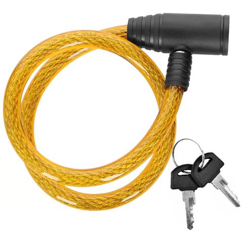 Antifurto A Spirale Da 90 Cm Per Bicicletta Con 2 Chiavi, Giallo - Foto 1