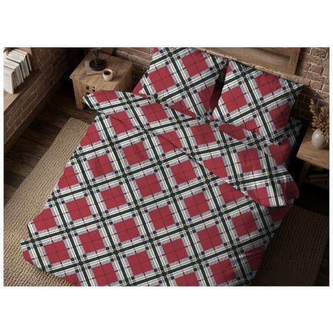 Copripiumino Sacco Piumone In 100% Cotone Disegno Tartan Matrimoniale Tartan - Foto 1