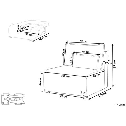Sezione A 1 Posto Nerbo Bouclé Beige - Foto 2