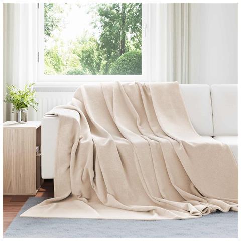 Coperta Beige 220 x 240 cm Panno - Foto 2