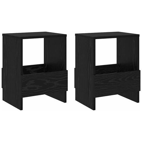 Scaffale per riviste 2 pcs Rovere Nero 35 x 30 x 45 cm - Foto 1