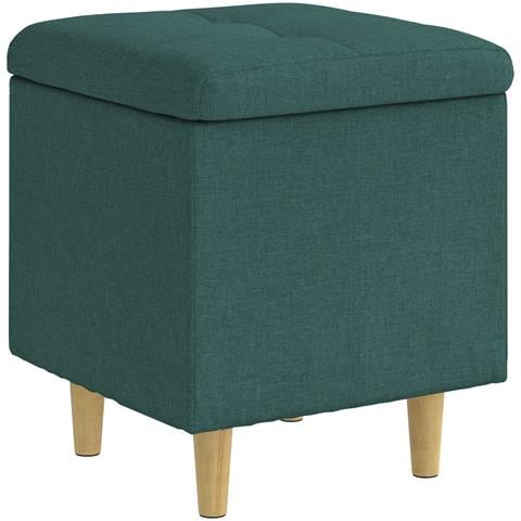 Pouf contenitore Verde Scuro 40 x 40 x 45 cm Tessuto - Foto 1