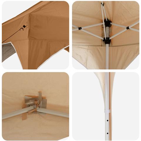 Tenda per feste a pop-up 194 x 194 x 245 cm Beige - Foto 9