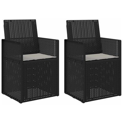 Sedie da pranzo da giardino 2 pcs Antracite e Grigio chiaro PP - Foto 1