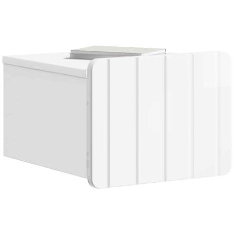 Mobiletto da notte a muro 2 pcs Bianco Lucido 33 x 34,5 x 24 cm - Foto 2