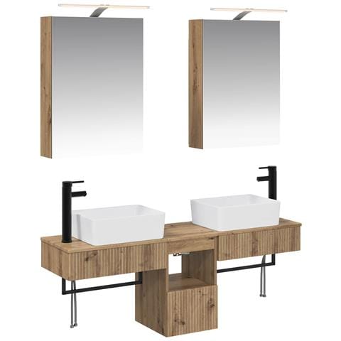 Set di Armadi da Bagno 5 pcs Rovere Artigianale - Foto 1