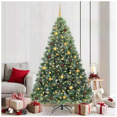 Albero di Natale artificiale con 300 LED Verde 210 cm PE e PVC - Foto 2
