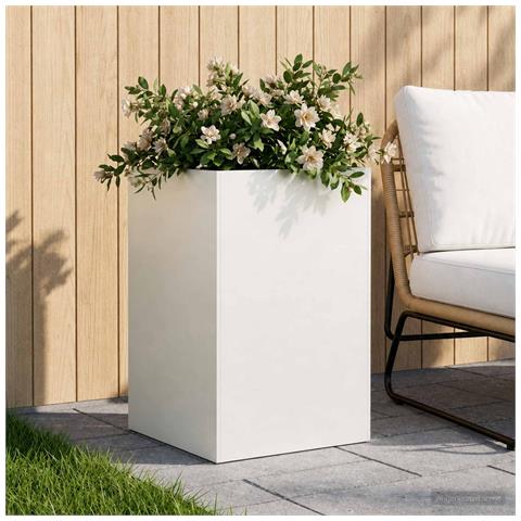 Vaso da giardino Bianco 40 x 40 x 75 cm - Foto 2