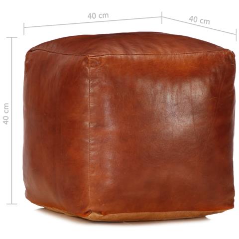 Pouf Tanno 40x40x40 Cm In Vera Pelle Di Capra - Foto 4